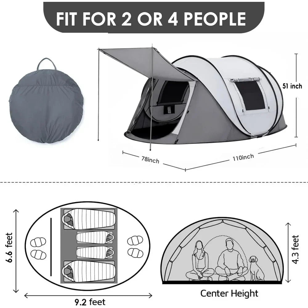 2 Doors-Instant Family Tents Survivalist Essentials Survivalist Essentials